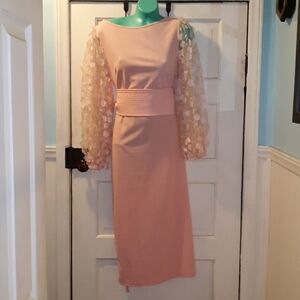 Shein sheer sleeve prom formal dress